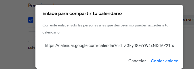 Cómo insertar iCal en Homyspace desde Calendar