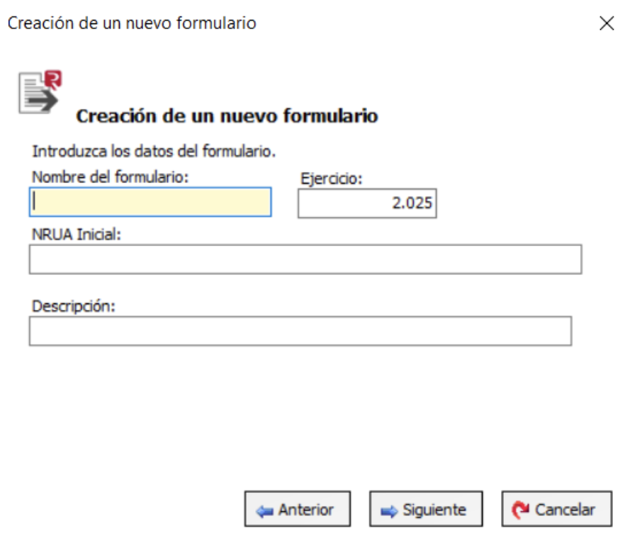 creación de un nuevo formulario