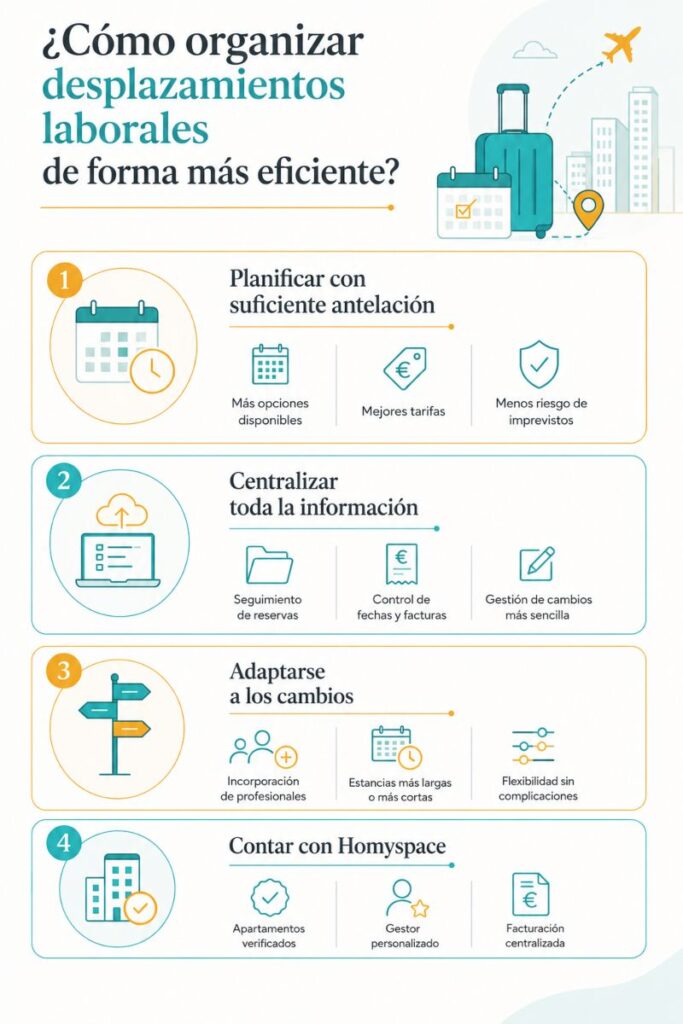Consejos para organizar desplazamientos laborales