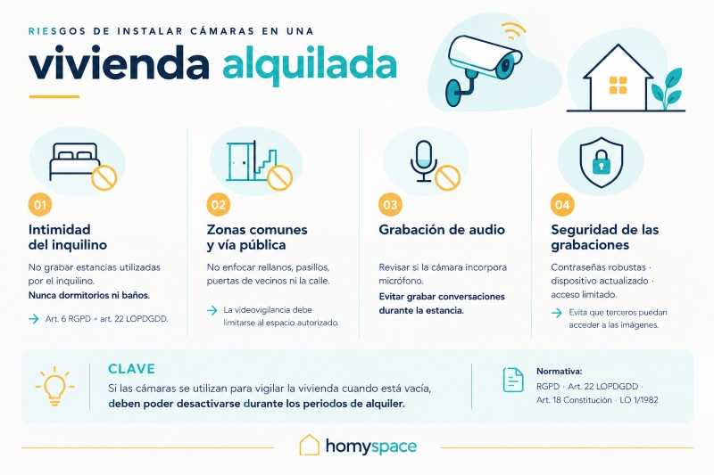 Problemas al poner una cámara de vigilancia en casas de alquiler | Homyspace | Blog Riesgos de las cámaras de seguridad en pisos de alquiler